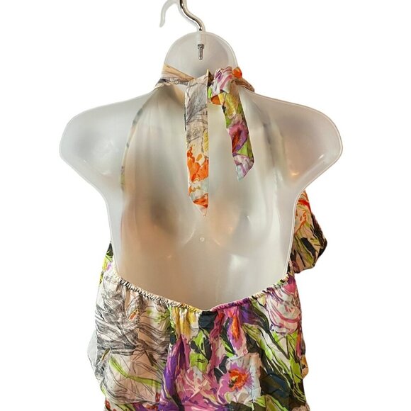 Lane Bryant Halter Neck Floral Print Ruffle Layered Top Womens Size 18/20 - Picture 13 of 13